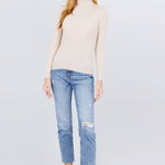 Turtle Neck Viscose Rib Sweater