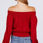Front Pocket Off Shoulder Top