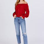 Front Pocket Off Shoulder Top