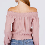 Front Pocket Off Shoulder Top