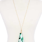 Tye Dye Fabric Tassel Necklace