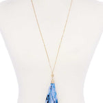 Tye Dye Fabric Tassel Necklace