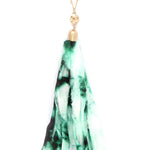 Tye Dye Fabric Tassel Necklace