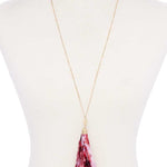 Tye Dye Fabric Tassel Necklace