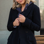 Solid Woven Blazer Jacket