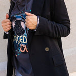Solid Woven Blazer Jacket