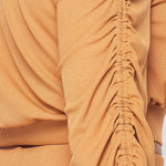 Ruched Long Sleeve And Skirt Set