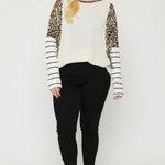 Plus Size Cheetah Print  Long Sleeve Top