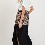 Color Block V Neck Maxi Dress