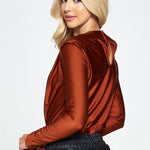 Metallic Padded Shoulder Bodysuit