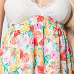 V-neck Open Back Floral Mini Dress