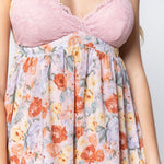 V-neck Open Back Floral Mini Dress