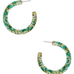 Clear Flower Hoop Earring