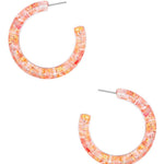 Clear Flower Hoop Earring