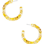 Clear Flower Hoop Earring