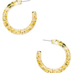Clear Flower Hoop Earring