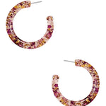 Clear Flower Hoop Earring