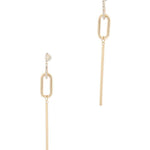 Oval Metal Bar Post Drop Earring