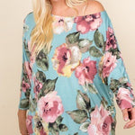 Plus Size Floral Printed Venezia One Shoulder Fashion Top