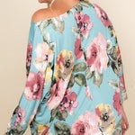 Plus Size Floral Printed Venezia One Shoulder Fashion Top