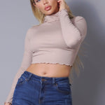 Long Sleeve Purl Edge Layer Top