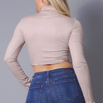 Long Sleeve Purl Edge Layer Top