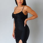 Spaghetti Ruched Bust Midi Dress