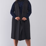 Plus Open Front And Side Sleeveless Long Vest