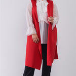Plus Open Front And Side Sleeveless Long Vest