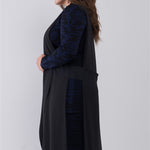 Plus Open Front And Side Sleeveless Long Vest