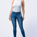 Velvet Leopard Side Shirring Extreme Cut Bodysuit