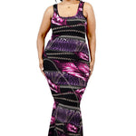 Plus Leaf & Chain Print Bodycon Maxi Dress