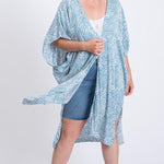 Zebra Print Short Sleeve Maxi Kimono