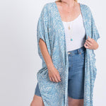 Zebra Print Short Sleeve Maxi Kimono