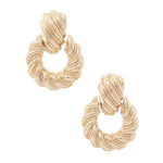 Croissant Texture Metal Post Earring