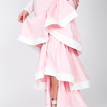 Contrast Hem Ruffle Layer Maxi Skirt