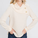 Buttoned Flap Mock Sweater