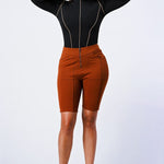 Zip Up Biker Shorts