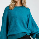 Puff Sleeve Boat Neck Sweater