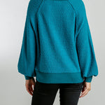 Puff Sleeve Boat Neck Sweater