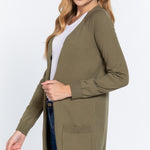 Raglan Slv Open Sweater Cardigan