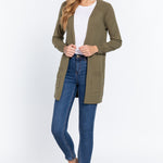 Raglan Slv Open Sweater Cardigan
