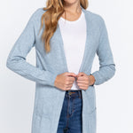 Raglan Slv Open Sweater Cardigan