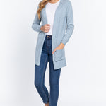 Raglan Slv Open Sweater Cardigan