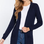 Raglan Slv Open Sweater Cardigan