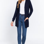 Raglan Slv Open Sweater Cardigan