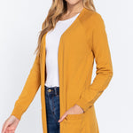 Raglan Slv Open Sweater Cardigan