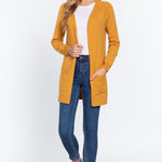 Raglan Slv Open Sweater Cardigan