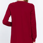 Raglan Slv Open Sweater Cardigan
