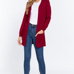Raglan Slv Open Sweater Cardigan